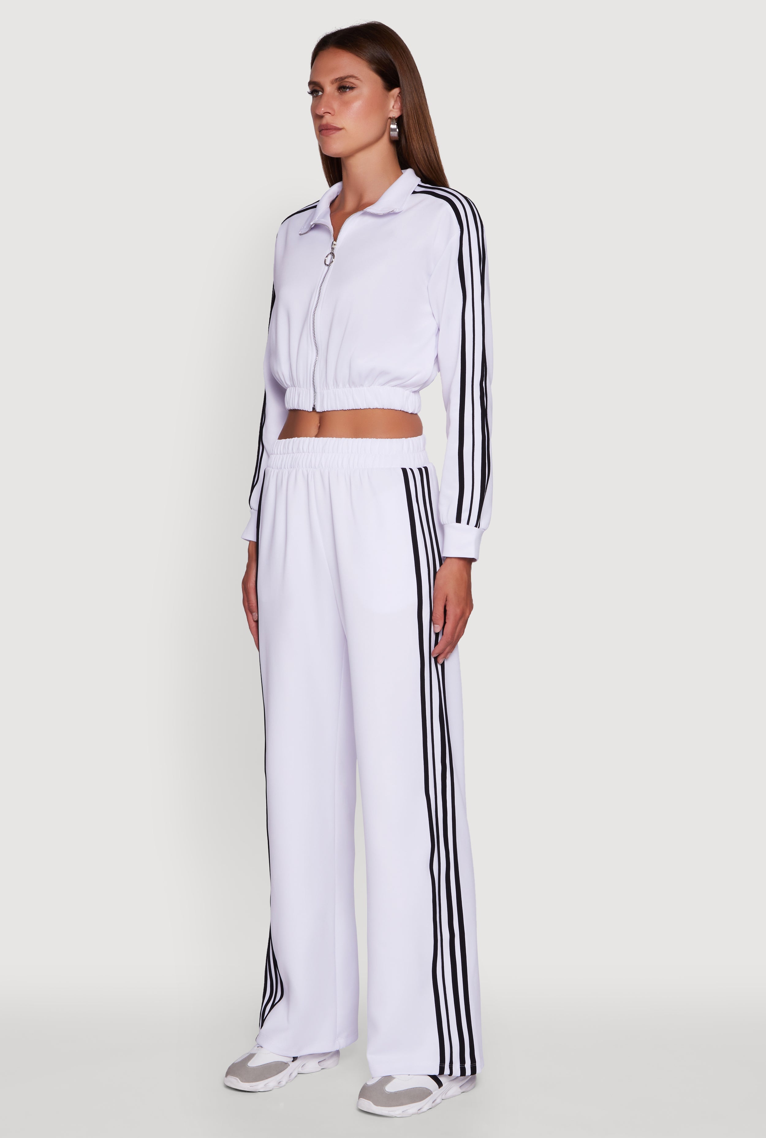 Collared Contrast Trim Zip Front Track Jacket