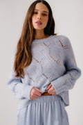 GIA SLOUCHY CASHMERE CREWNECK SWEATER | WHISPER