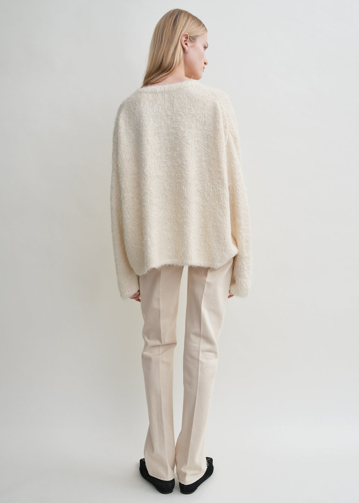 Boxy silk knit cream