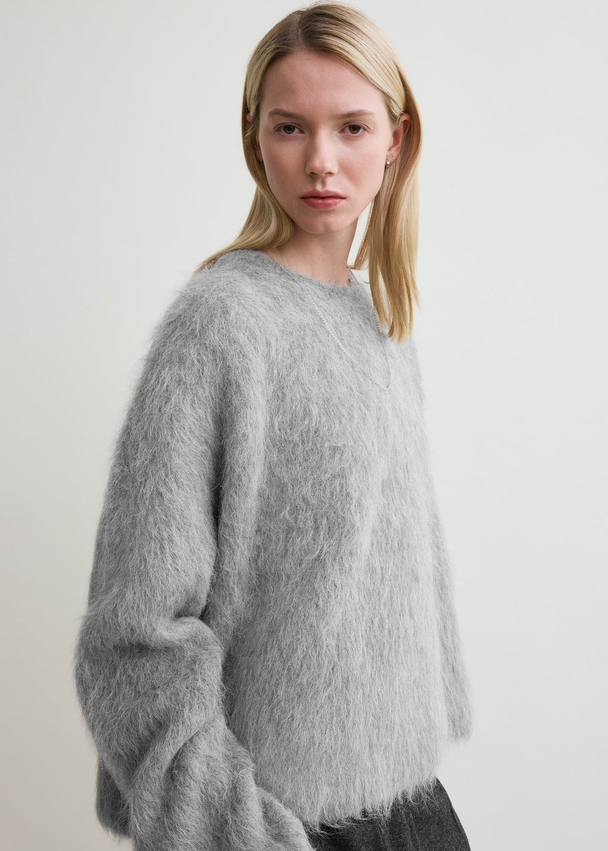 Boxy alpaca knit grey mélange