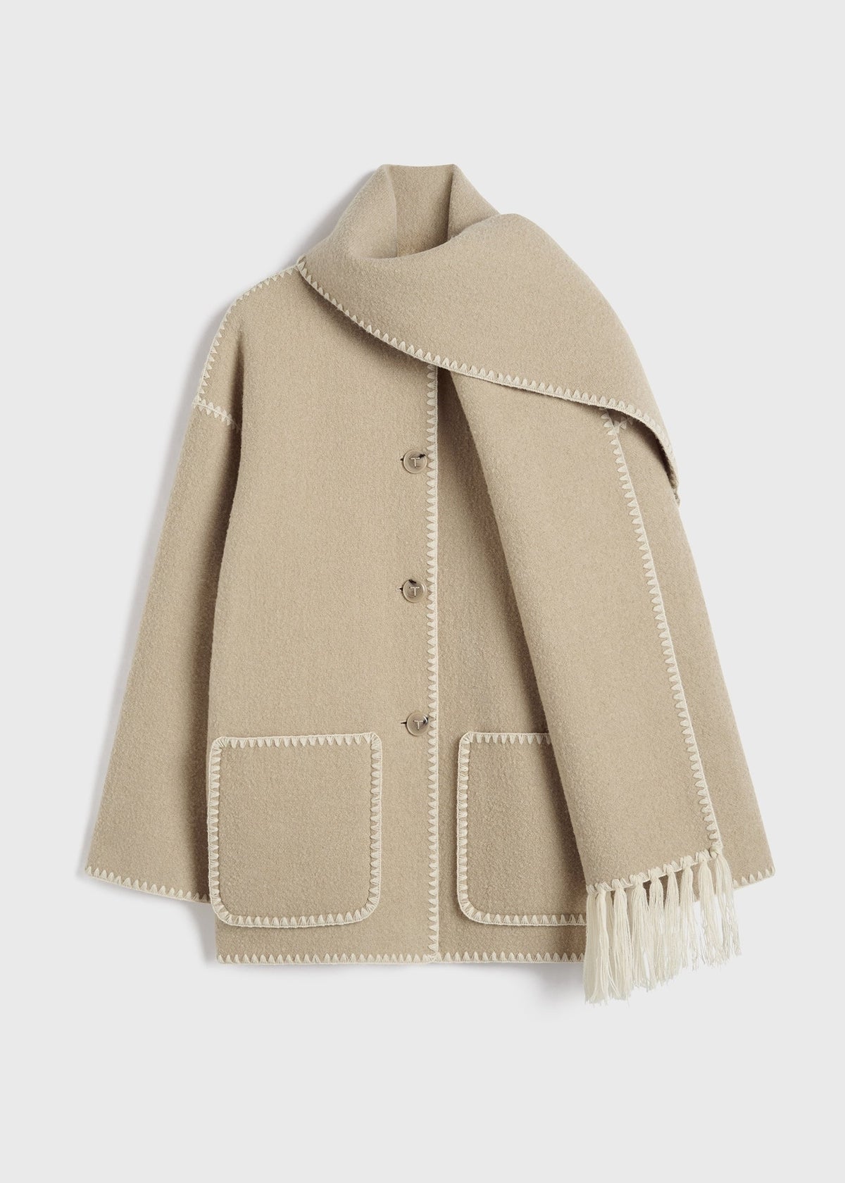 Embroidered scarf jacket harvest