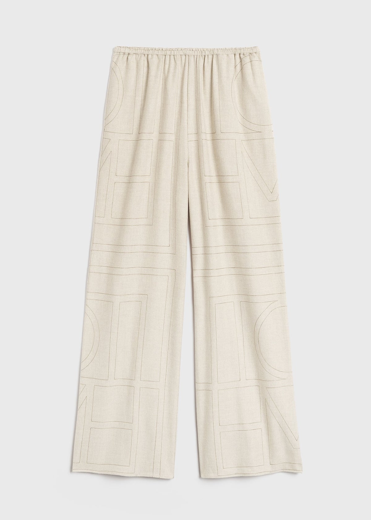 Monogram flannel pj bottoms light beige melange